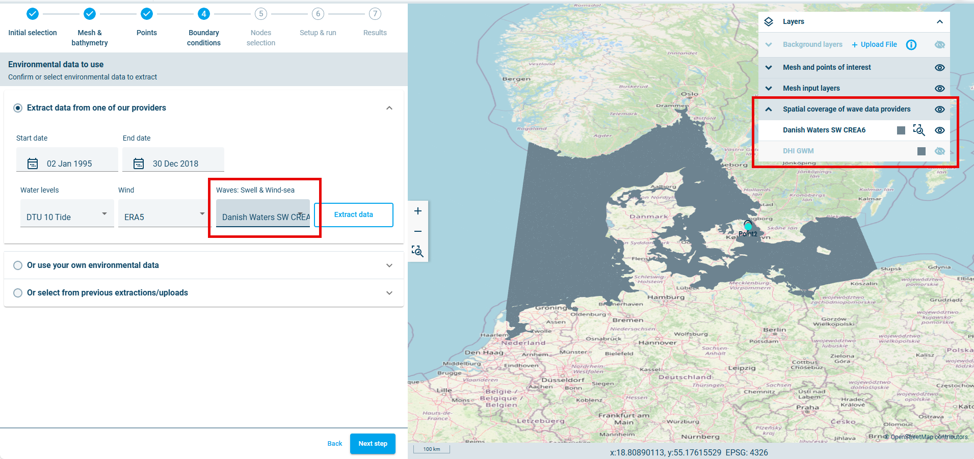 View regional provide extents